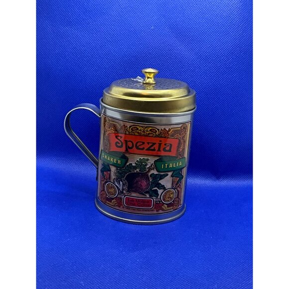 Spezia Italia Shaker Tin Italian Designed Spice Container With Handle & Lid - Picture 6 of 6